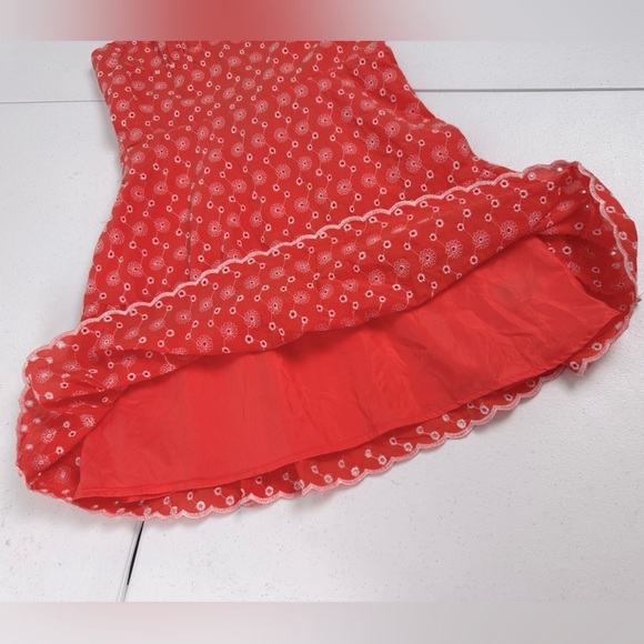 NWT Betsey Johnson Ditsy Eyelet Milk Maid Bustier Mini Dress Duberry - Picture 10 of 13